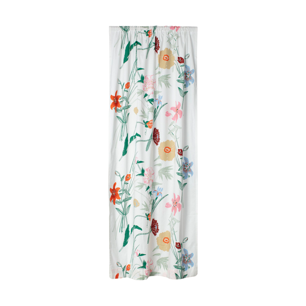 Puutarhakutsut gardinlängd 135x245 cm, White-green-orange-beige