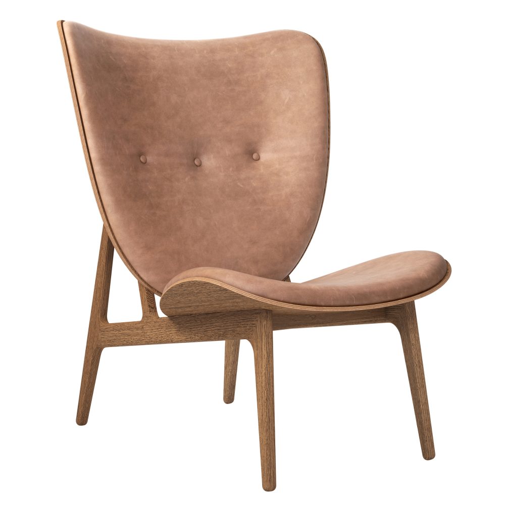 Elephant lounge leather light smoked oak, Dunes camel