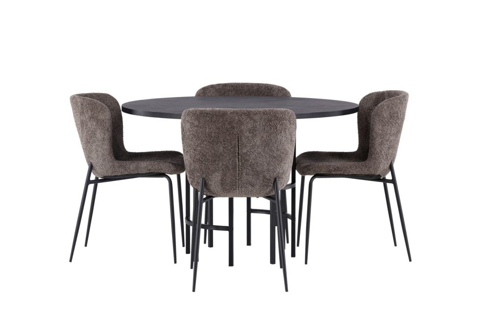 Copenhagen Matgrupp 115 cm Rund med 4 Modesto stolar