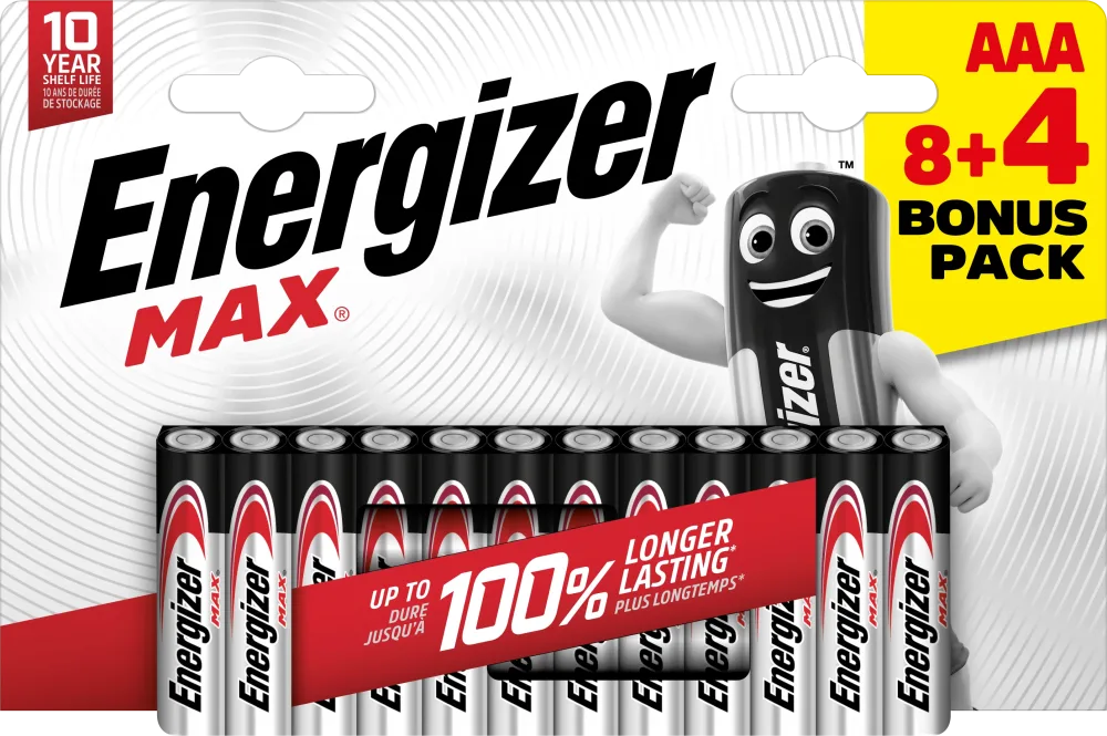 Energizer MAX AAA/E92 BP12 Batteri
