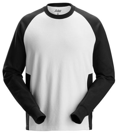 SWEATSHIRT SNICKERS WORKWEAR 2840 VIT/SVART M, TVÅFÄRGAD