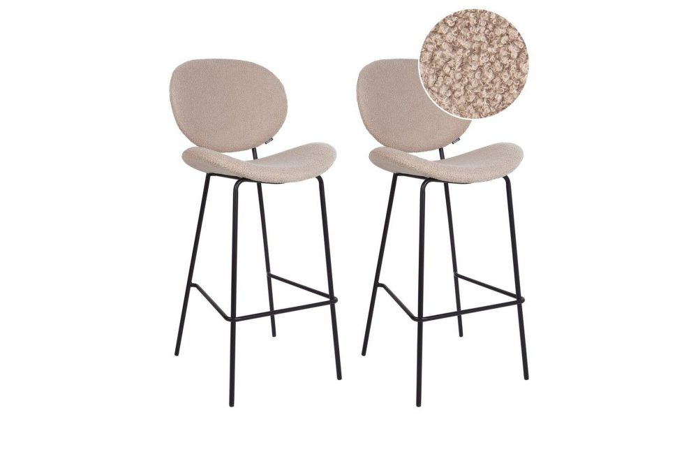 Barstol Luana set om 2 Beige-Svart