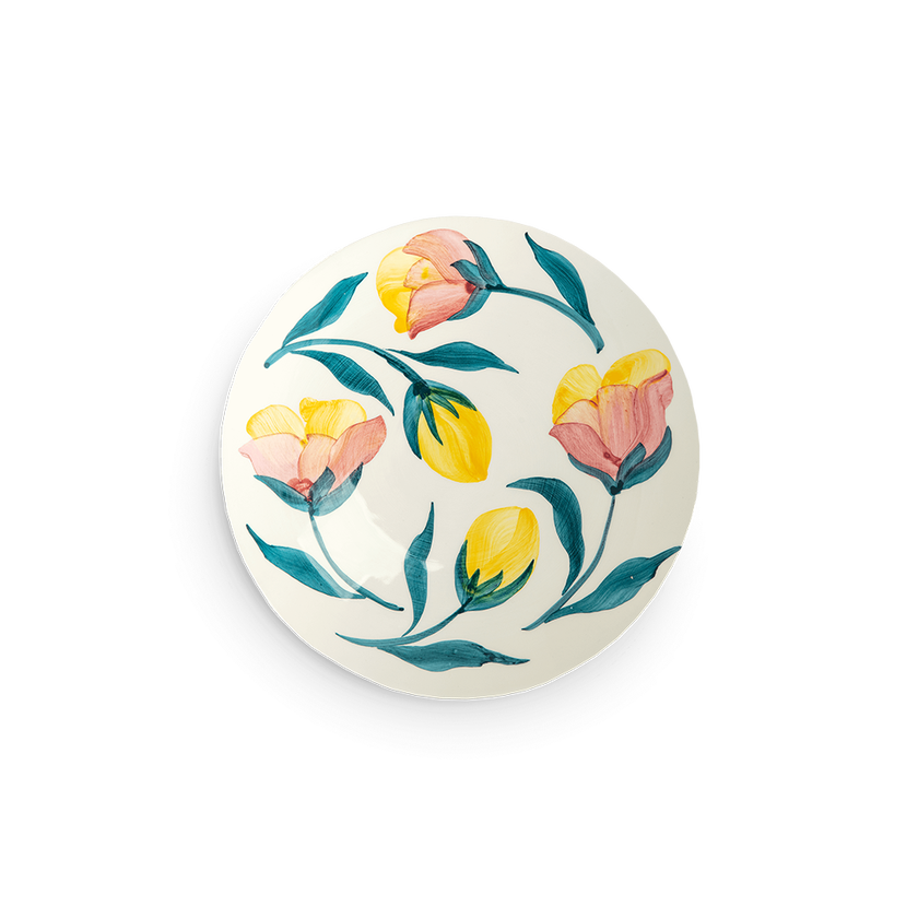 Flowers Tallrik Tulips 20 cm Vit