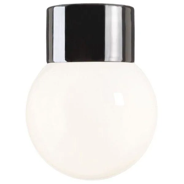 Ifö Electric Classic Glob 150 Takarmatur IP54, rak, E27, opal Svart