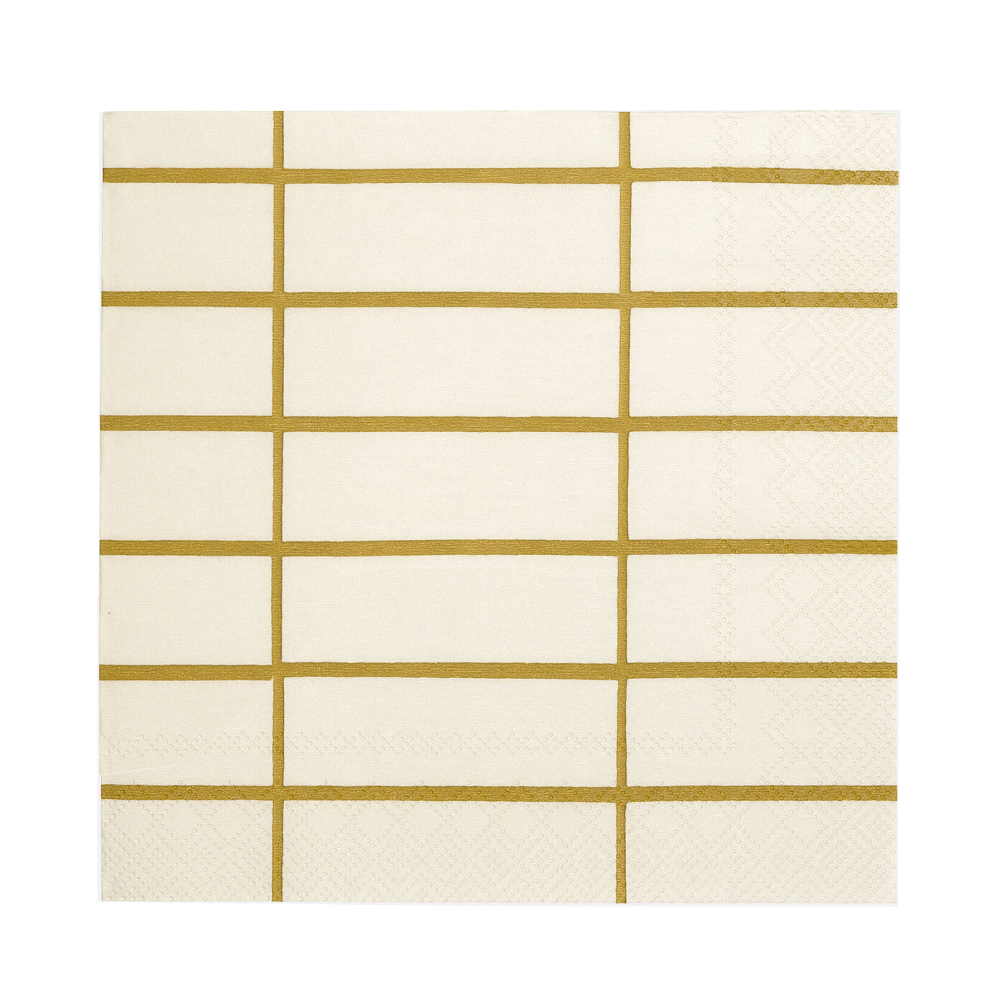 Tiiliskivi servett 33x33 cm 20-pack, Linen-ochre