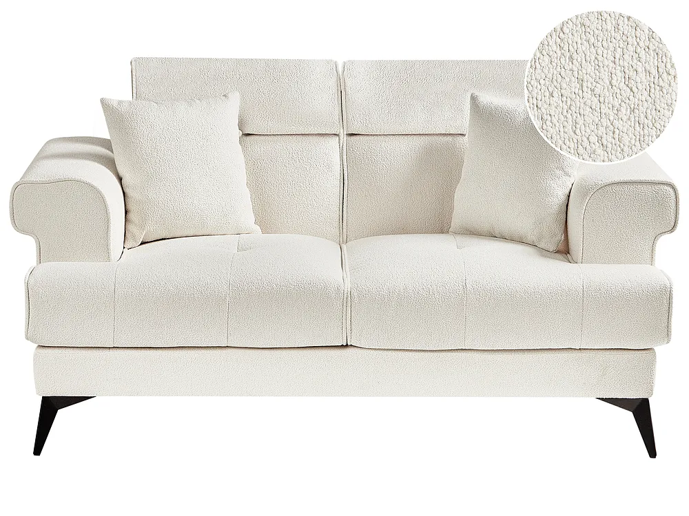 Soffa 2-sits SKIVE Bouclé Vit