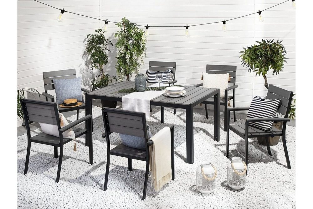 Como Trädgårdsmöbelset Med Utebord+6 Utestolar