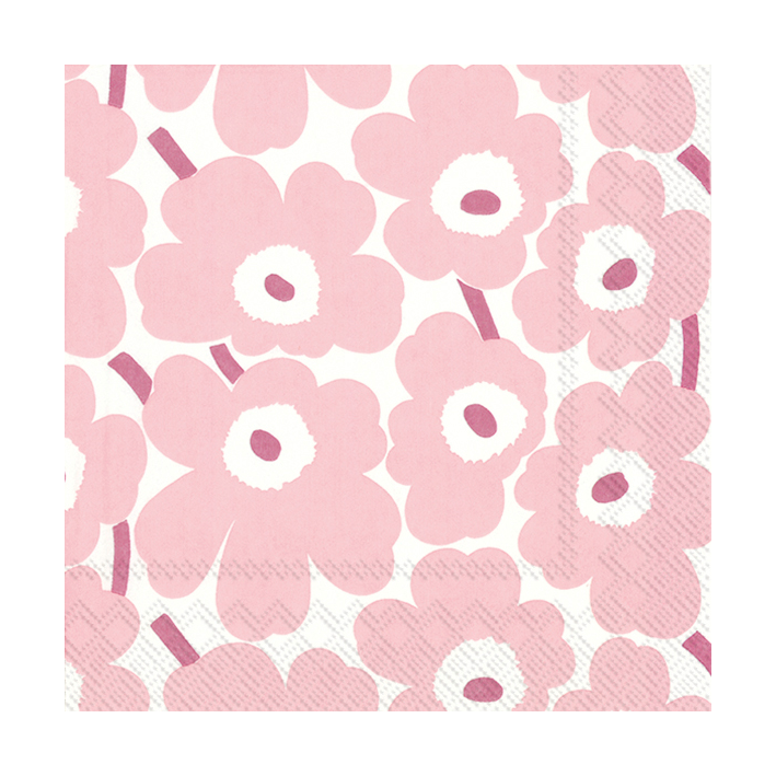 Mini Unikko servetter 20-pack, Light Rose