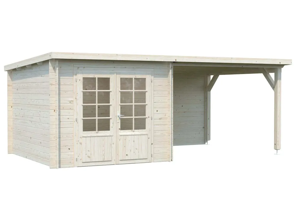 Palmako Ella Stuga 15,9 m²/inv. 6,9+8,2 m², utan golv, obehandlad