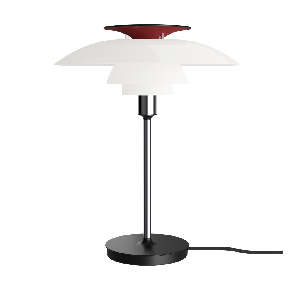 PH 80 bordslampa, Vit opal, krompläterad