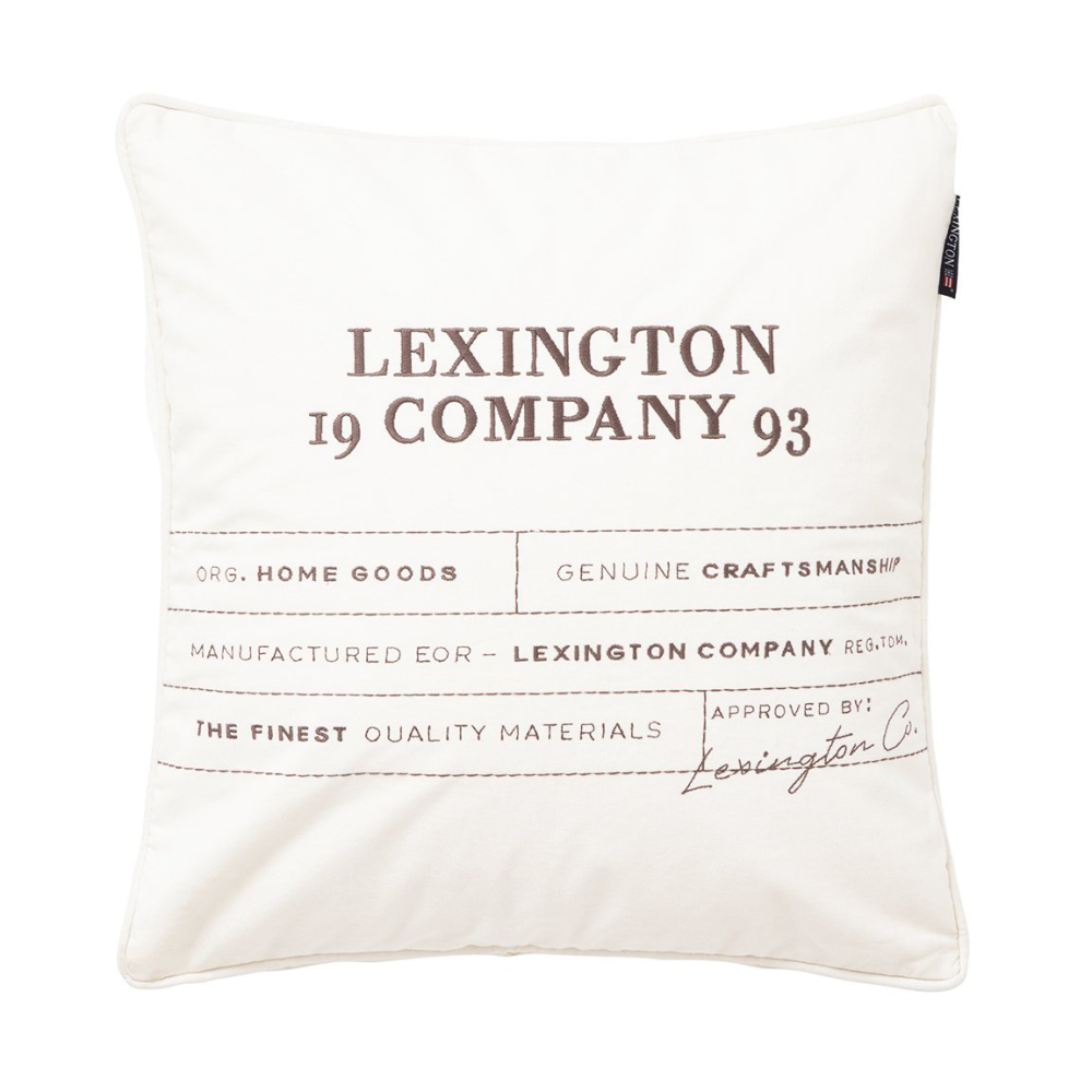 Logo Organic Cotton Canvas kuddfodral 50x50 cm, White