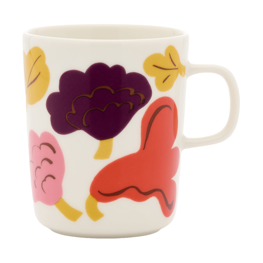 Kukasta Kukkaan mugg, White-pink-terrac-plum, 25 cl