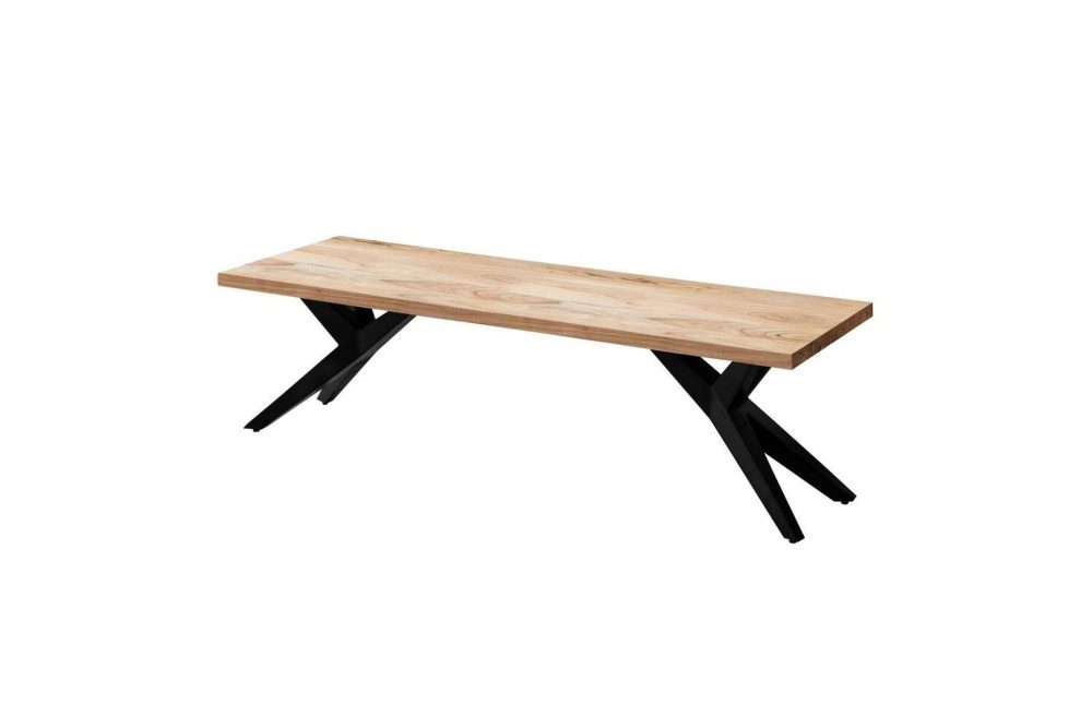 Matbänk Wohnling massivt trä i modern loftstil med metallben 160 cm