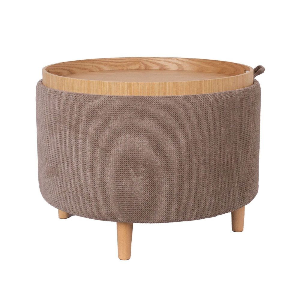 Ottoman/bord Hiro med förvaring och bricka 56x42,5 cm