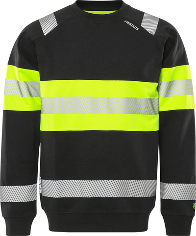 SWEATSHIRT 7530 GKC VARSEL KL 1 GUL/SVART STL 3XL
