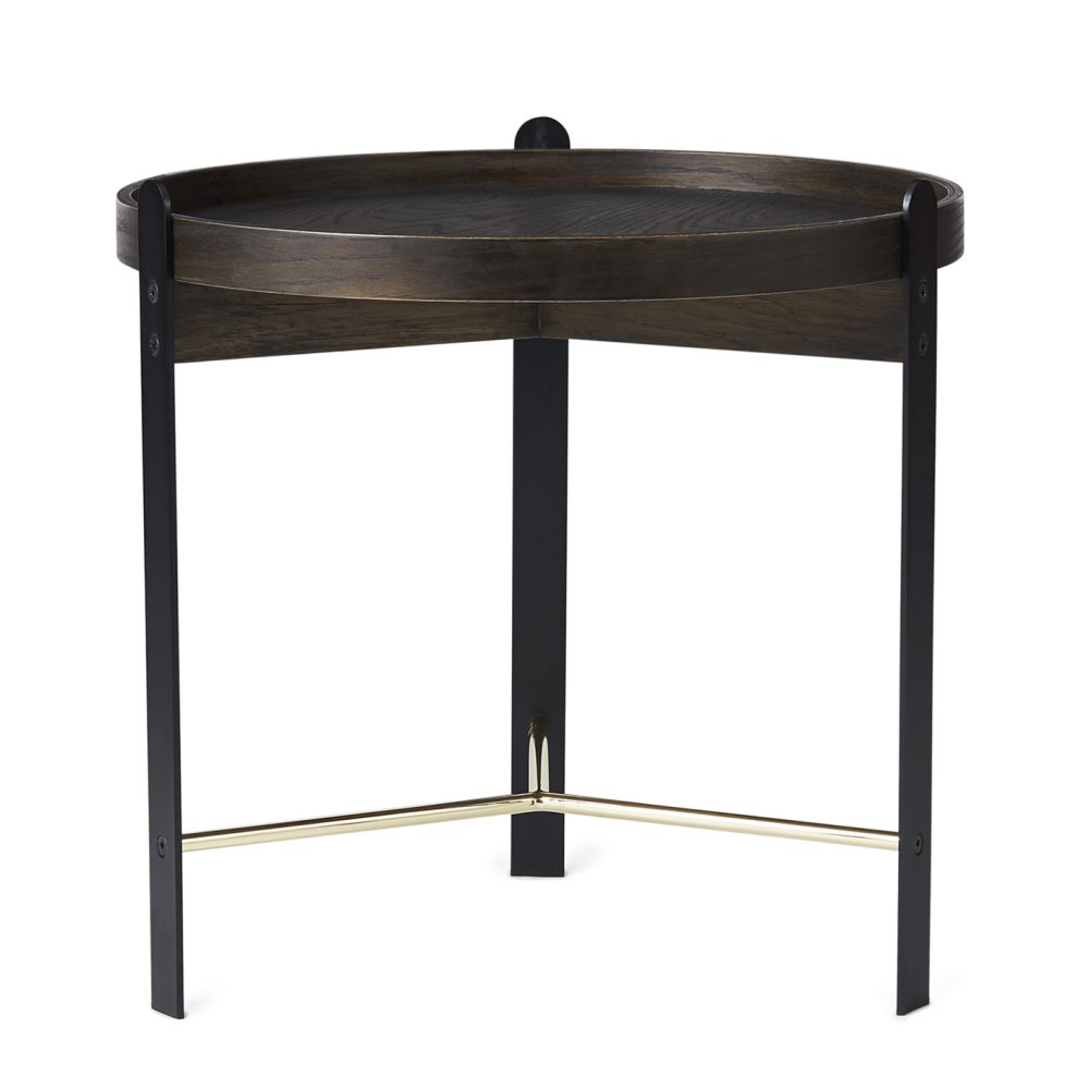 Compose soffbord Ø50 cm med mässingsunderrede, Smoked oak
