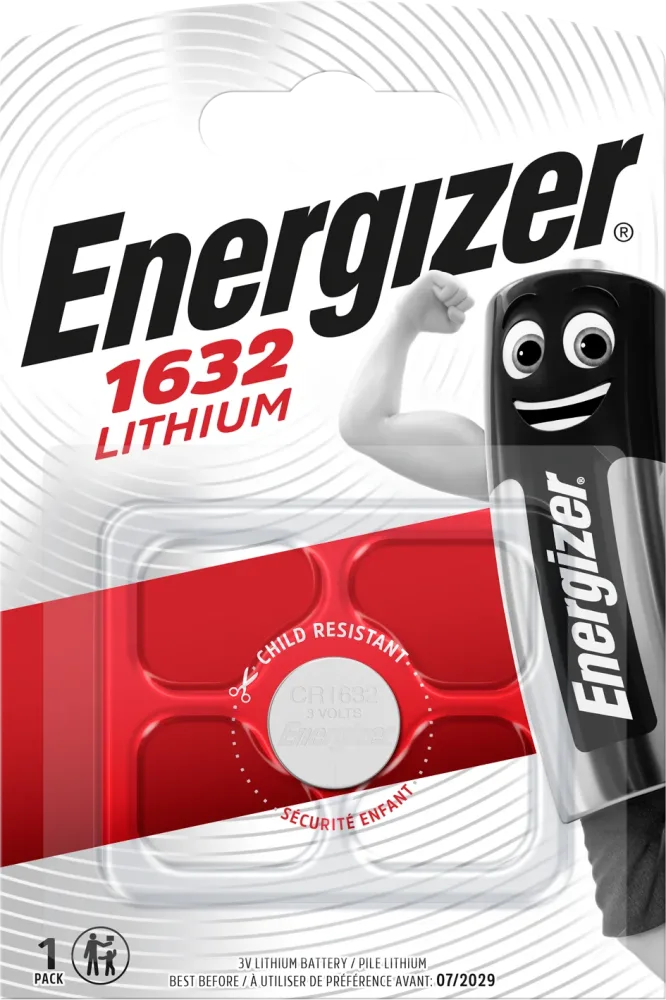 Energizer Lithium Knappcellsbatteri CR1632, 3 V