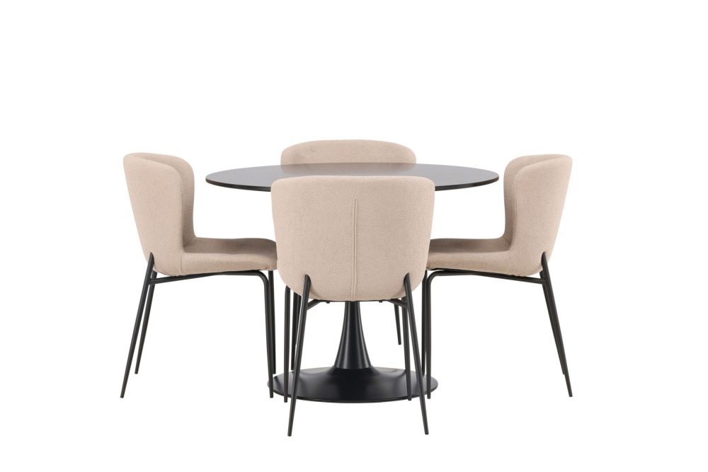 Glade Matgrupp 100 cm Rund med 4 Modesto stolar