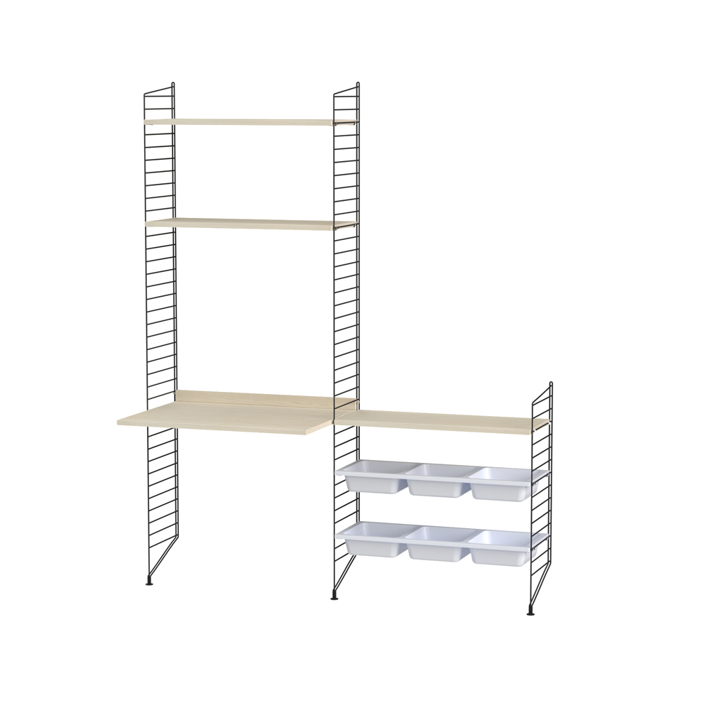 String barnrum ask & svart - Kombination E