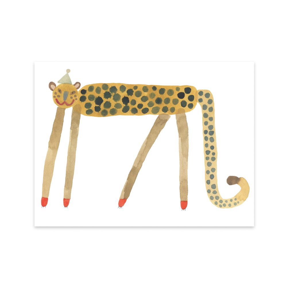 Smiling Leopard Elvis poster 30x40 cm, Multi