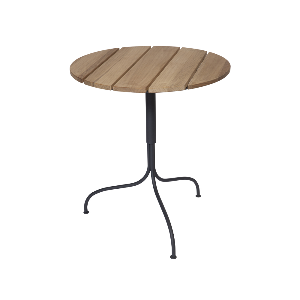 Akleja bord Ø65cm, Teak-mörkgrått stativ