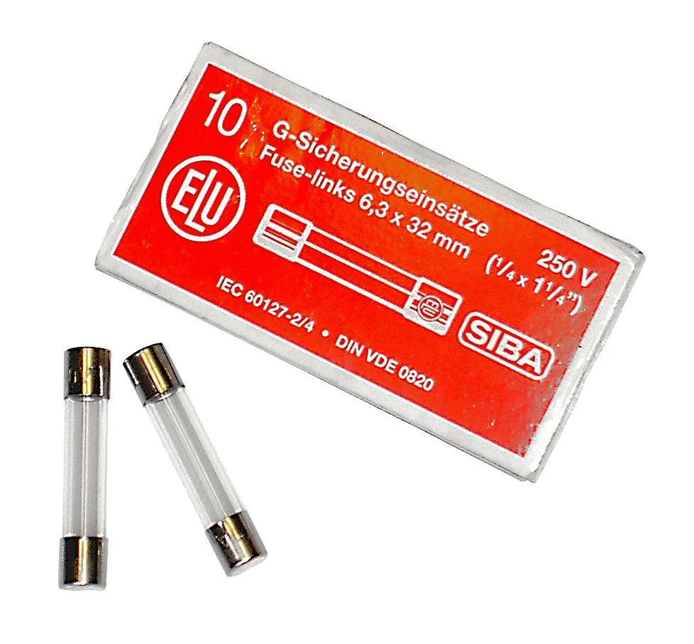 SIBA 7005960.0,25 Finsäkring 6 x 32 mm, snabb, 10-pack 250 mA