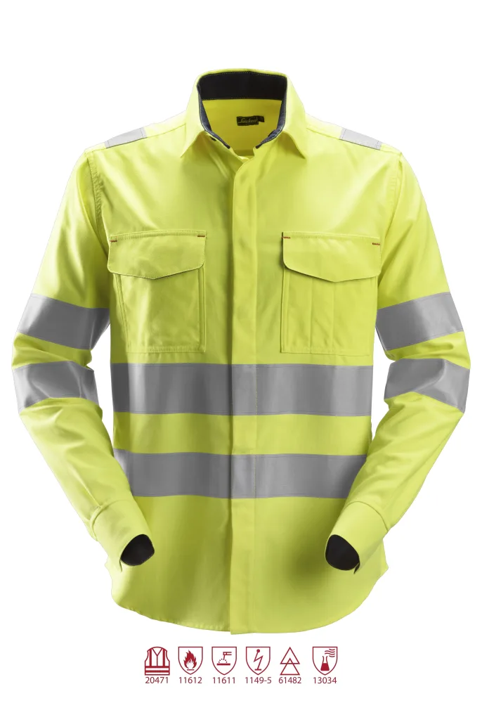 Snickers Workwear 8565 ProtecWork Svetsskjorta varsel, gul 4XL