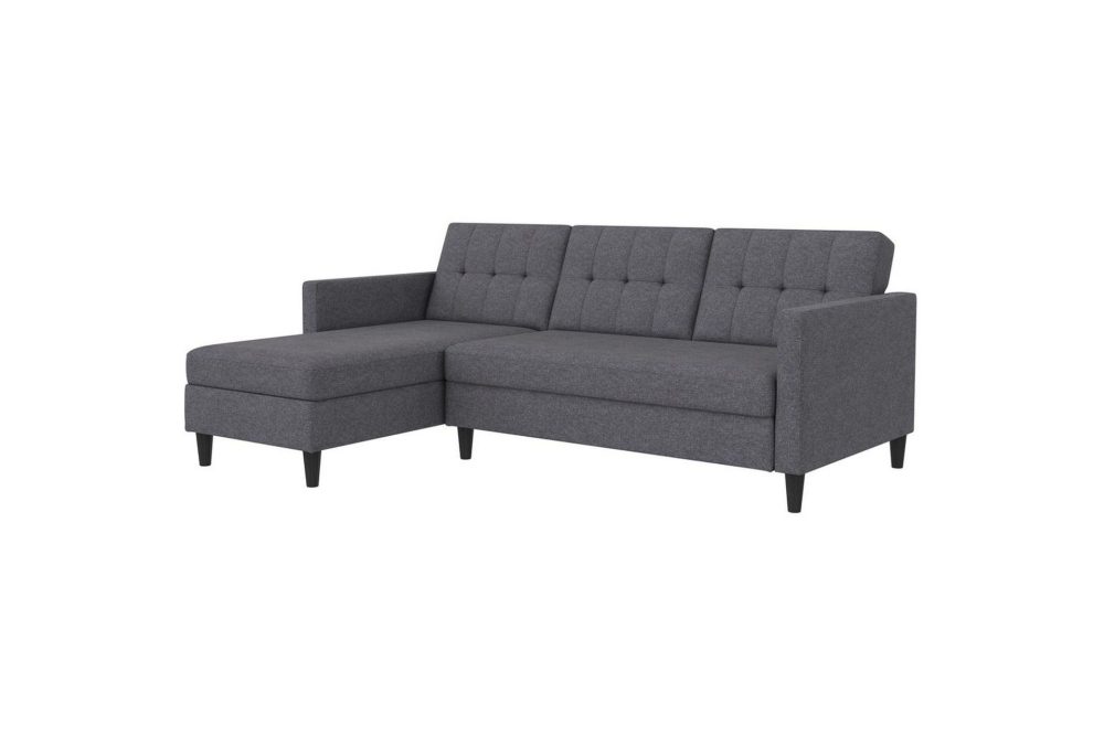 Bäddsoffa Hartford 213x153x82 cm, Grå, Linnetyg Utseende (100% Polyester