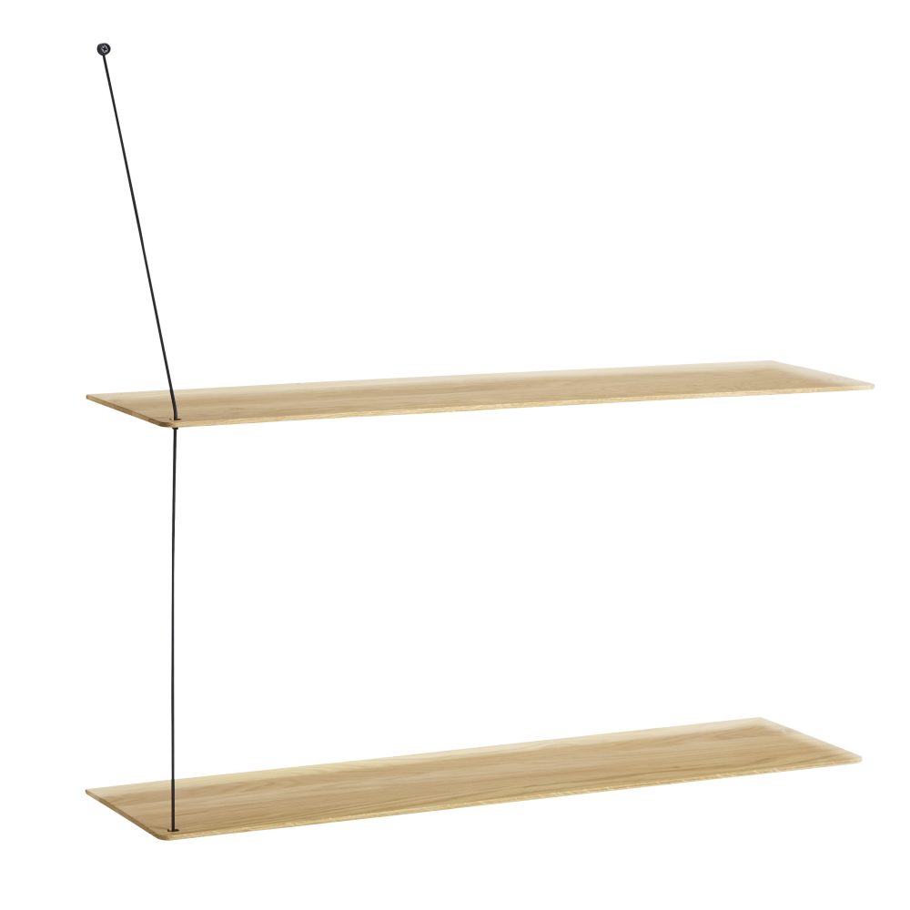 Stedge hylla 80 cm, vitpigmenterad ek