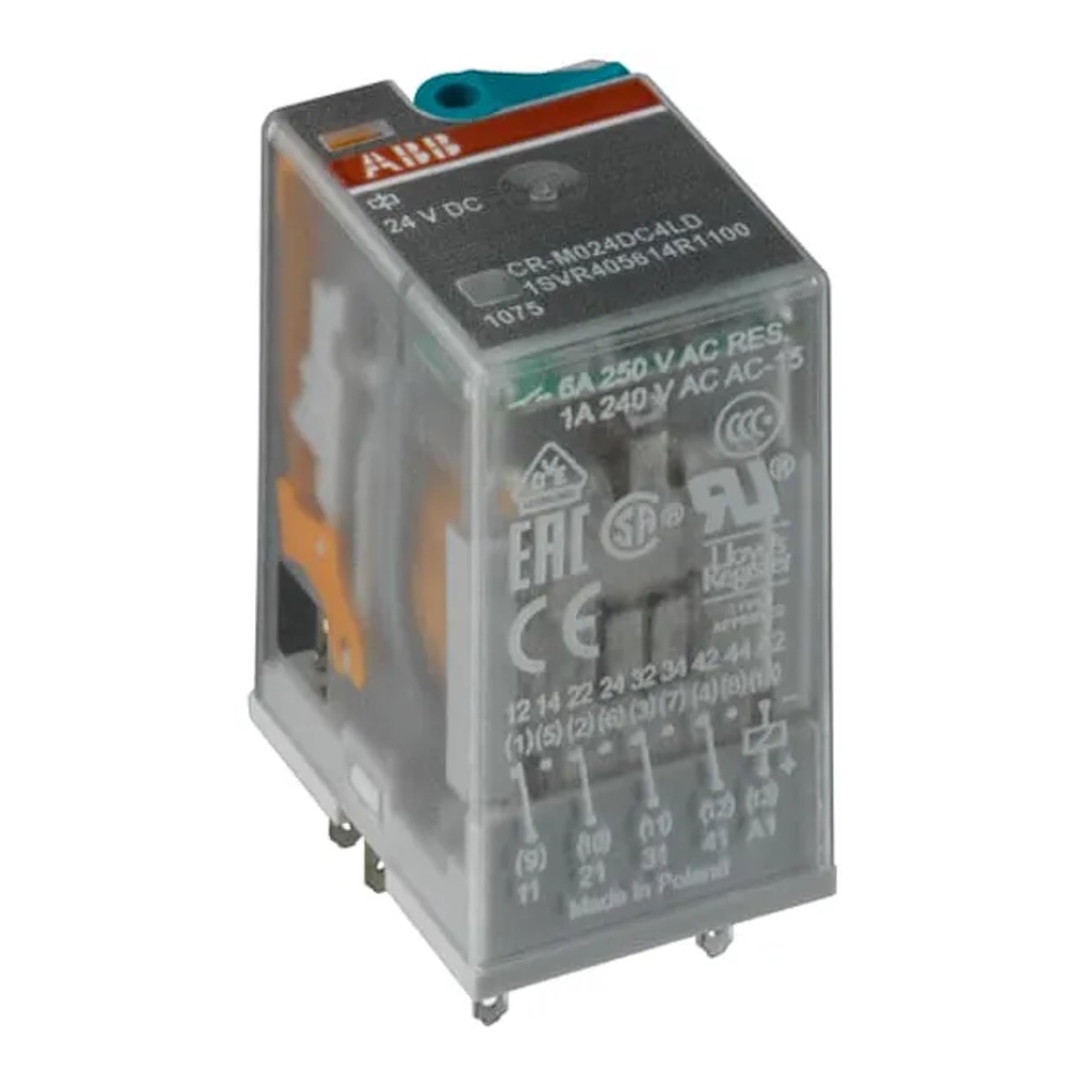 Pluggbart Gränssnittsrelä 6A 220VDC 250VAC IP40 ABB
