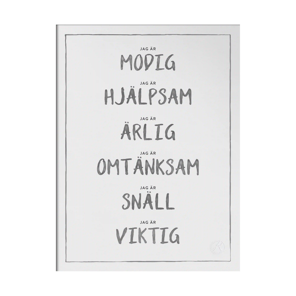 Jag är poster 30x40 cm, Dark grey