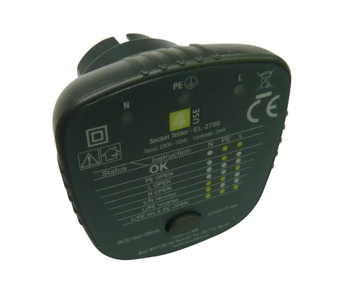 VÄGGUTTAGSPROVARE 230V
