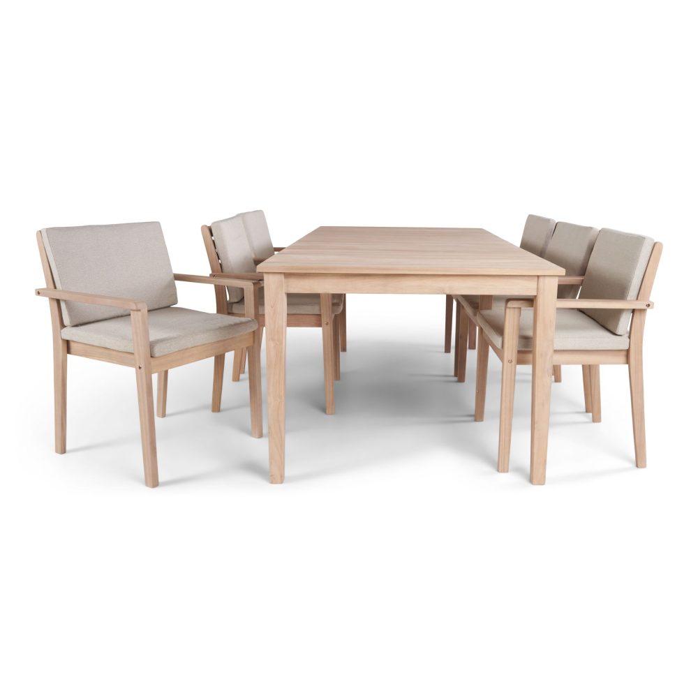 Wagnera Matgrupp Utomhus 206 cm med 6 Kamman Matstolar
