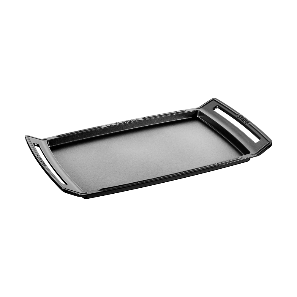 Staub Teppanyaki stekhäll med handtag 38x25 cm, Svart