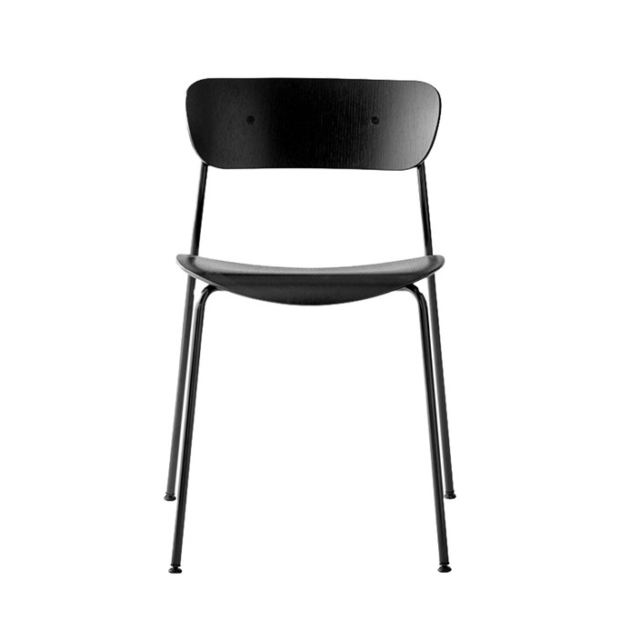Pavilion stol AV1, svartlackerad ek
