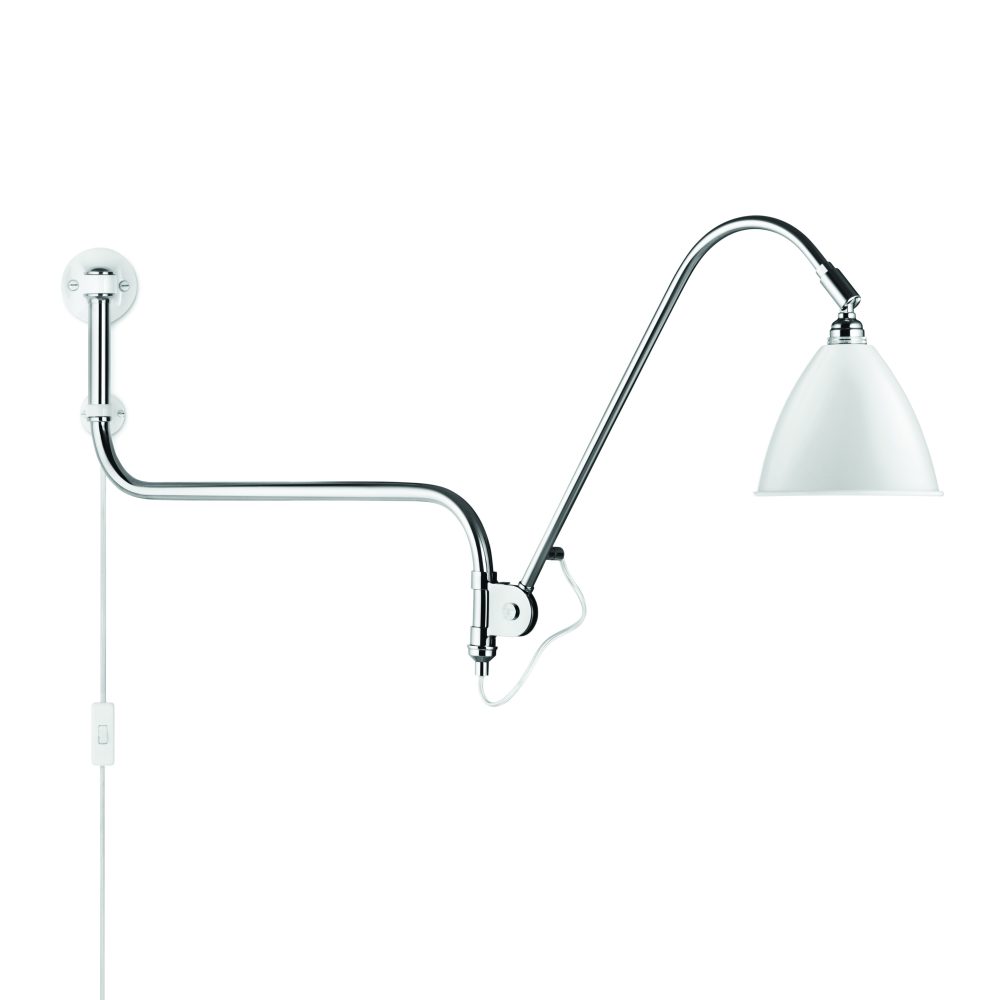 Bestlite BL10 vägglampa, matt vit-krom