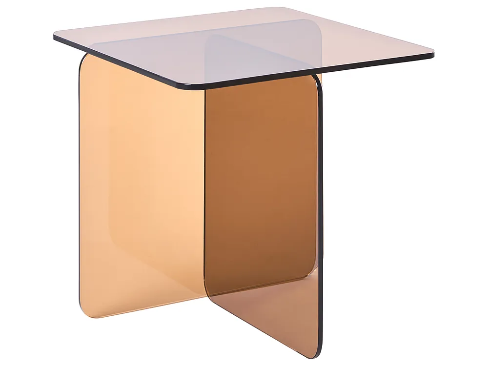 Sidobord AMISK Härdat glas Brun