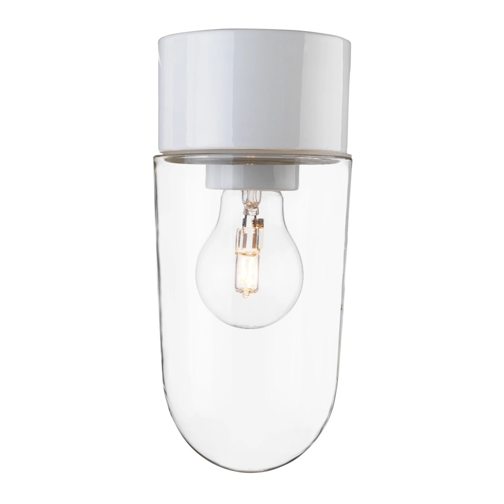 Stallgl. Klar, Rak, 230V, 75W, IP54, E27, Vit, IFÖ ELECTRIC