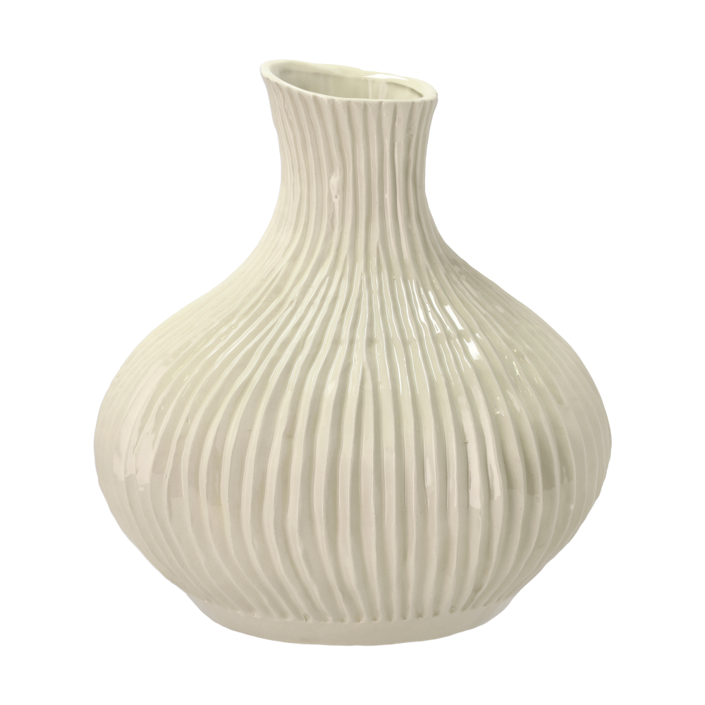 Eik vas 28xØ27 cm, Gräddvit