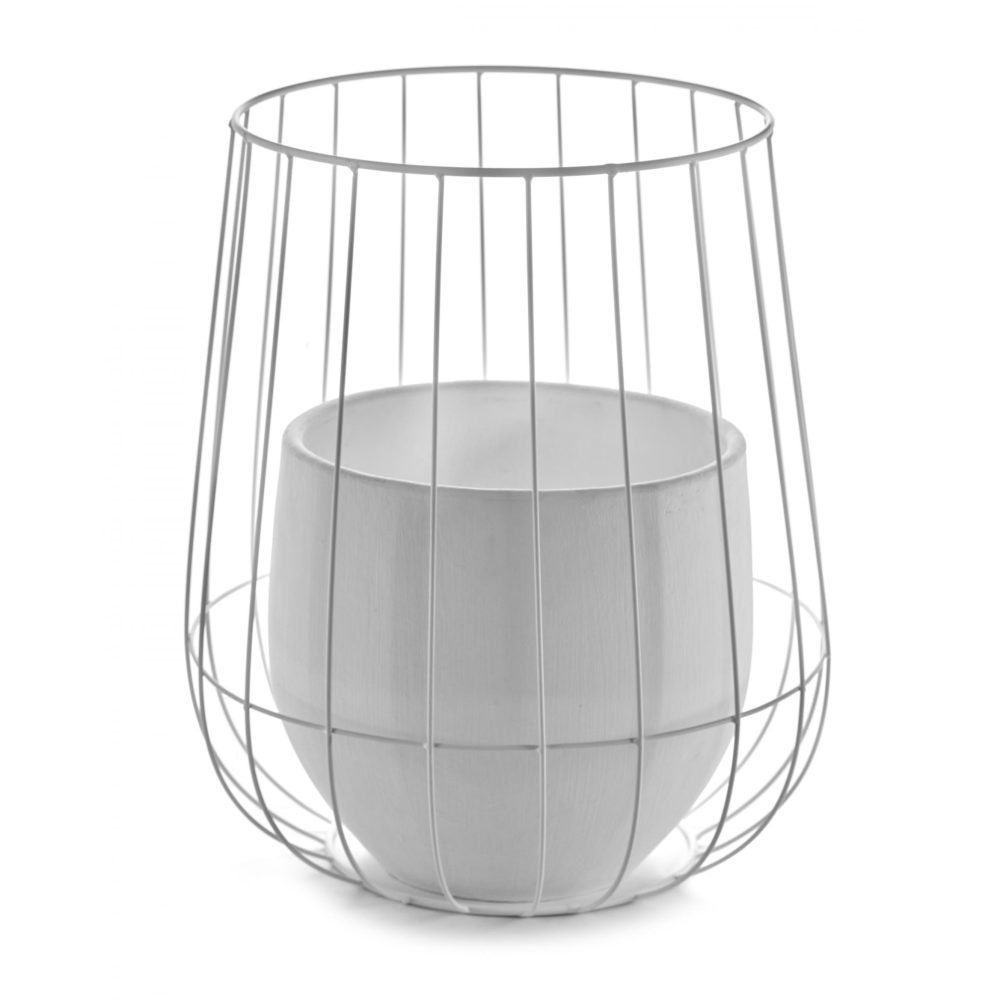 Serax blomkruka i korg Ø37 cm h46 cm, White