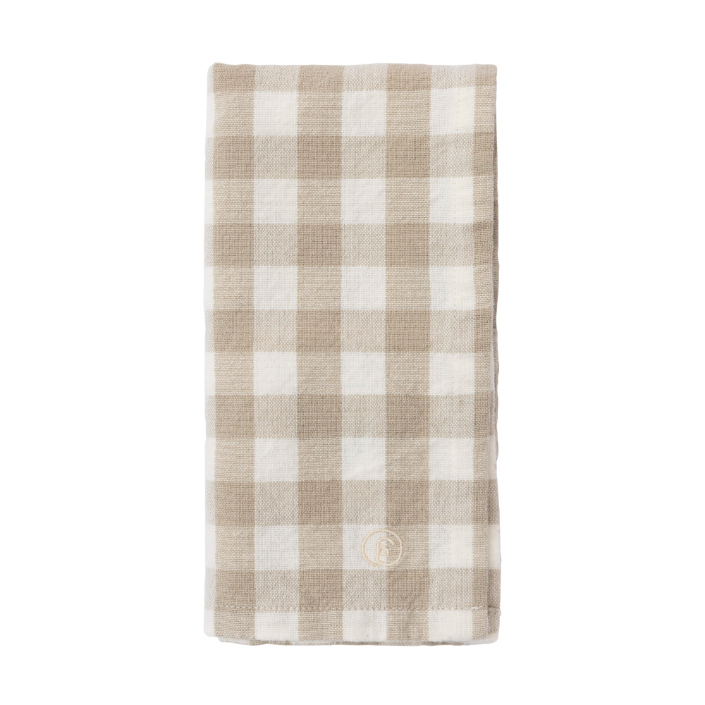 Ernst servett rutig 40x40 cm, Beige-vit