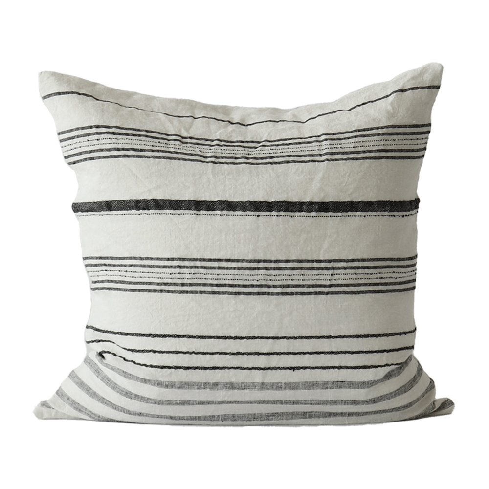 Noelle kuddfodral linne 50x50 cm, White/black