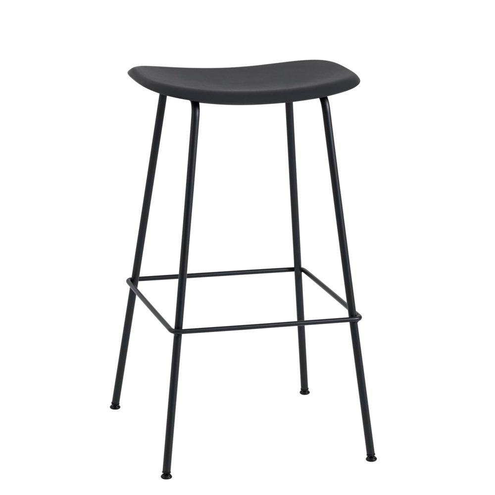 Fiber barstol tube bas plastsits 75 cm, Black-Anthracite black