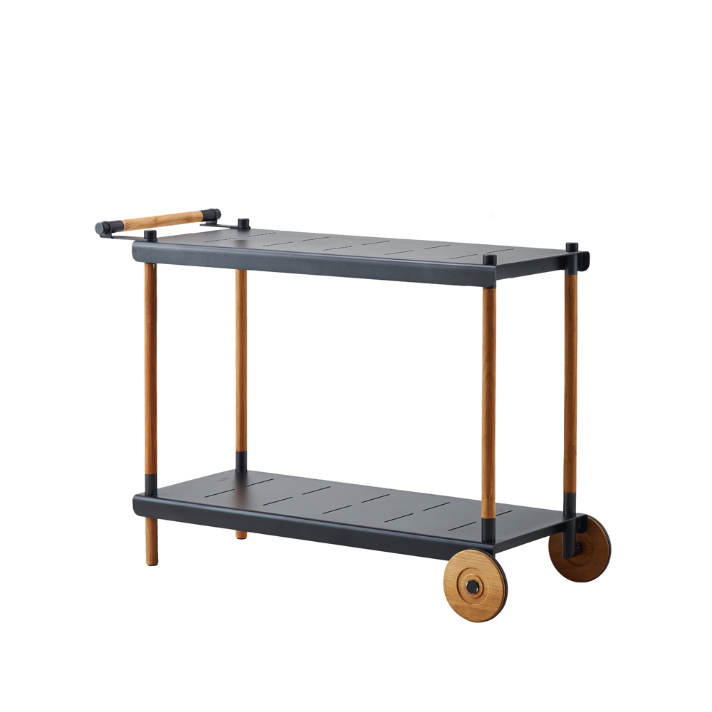 Frame serveringsvagn, Lava grey, teak stativ