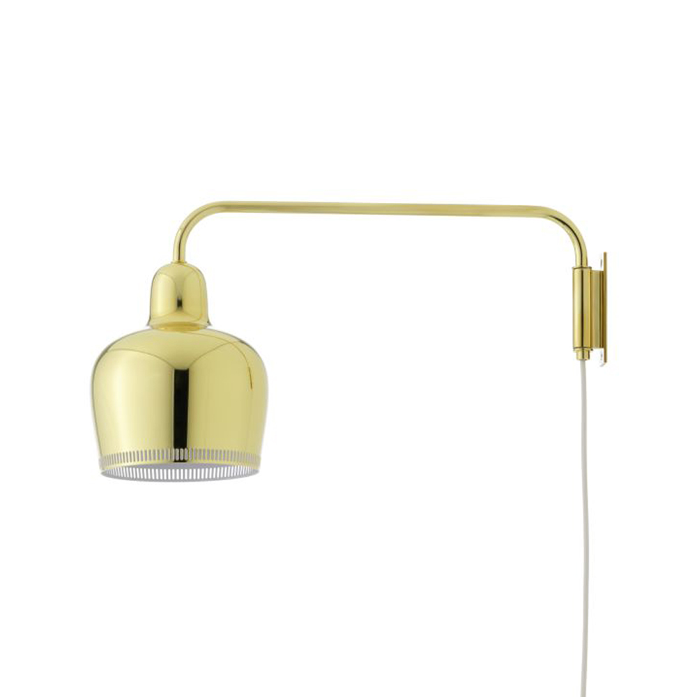 A330S Golden Bell vägglampa, Mässing-Vit