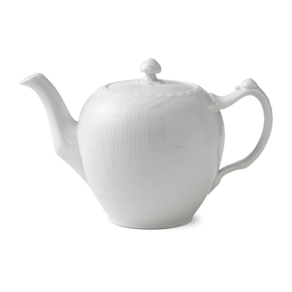 White Fluted Half Lace tekanna, 1 liter