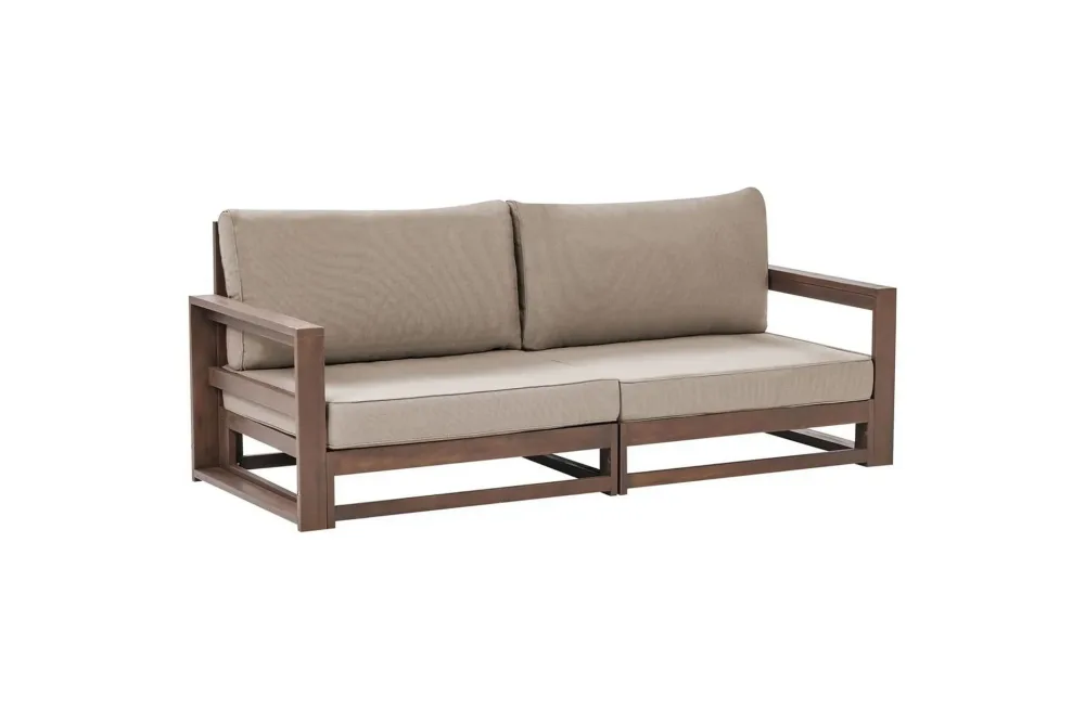 2-sitssoffa Timor Mörkt trä/grått/beige, Ja