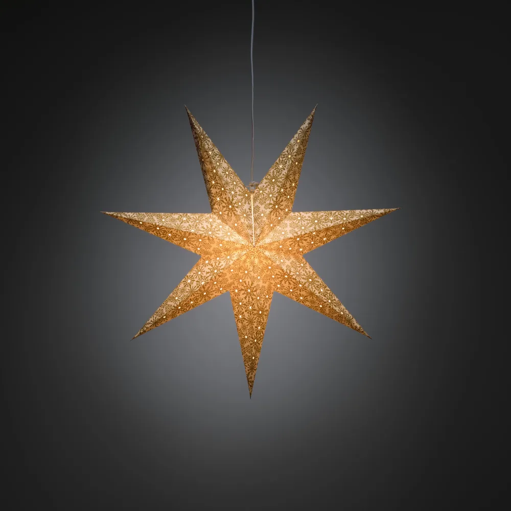 Konstsmide 2911-280 Julstjärna papper, vit/guld 60 cm