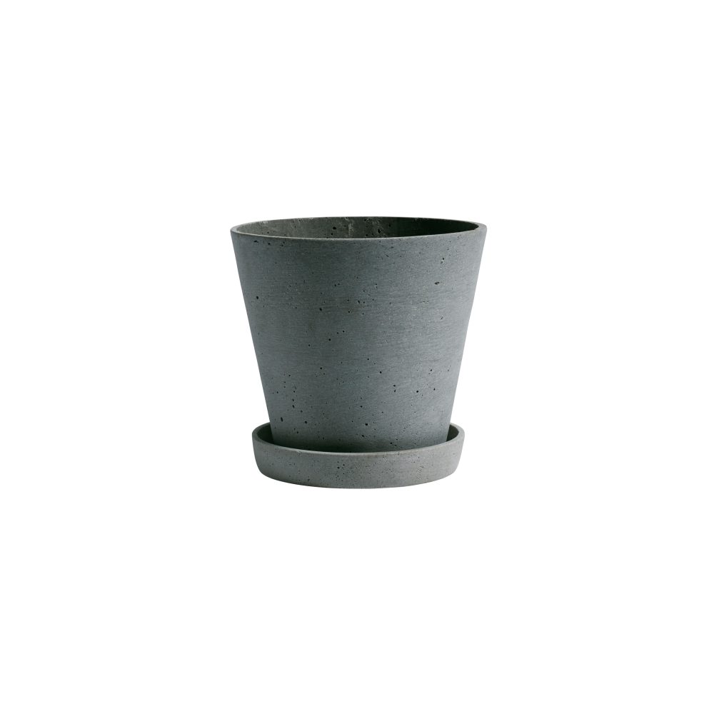 HAY Flowerpot with saucer kruka M Ø14 cm, Grön
