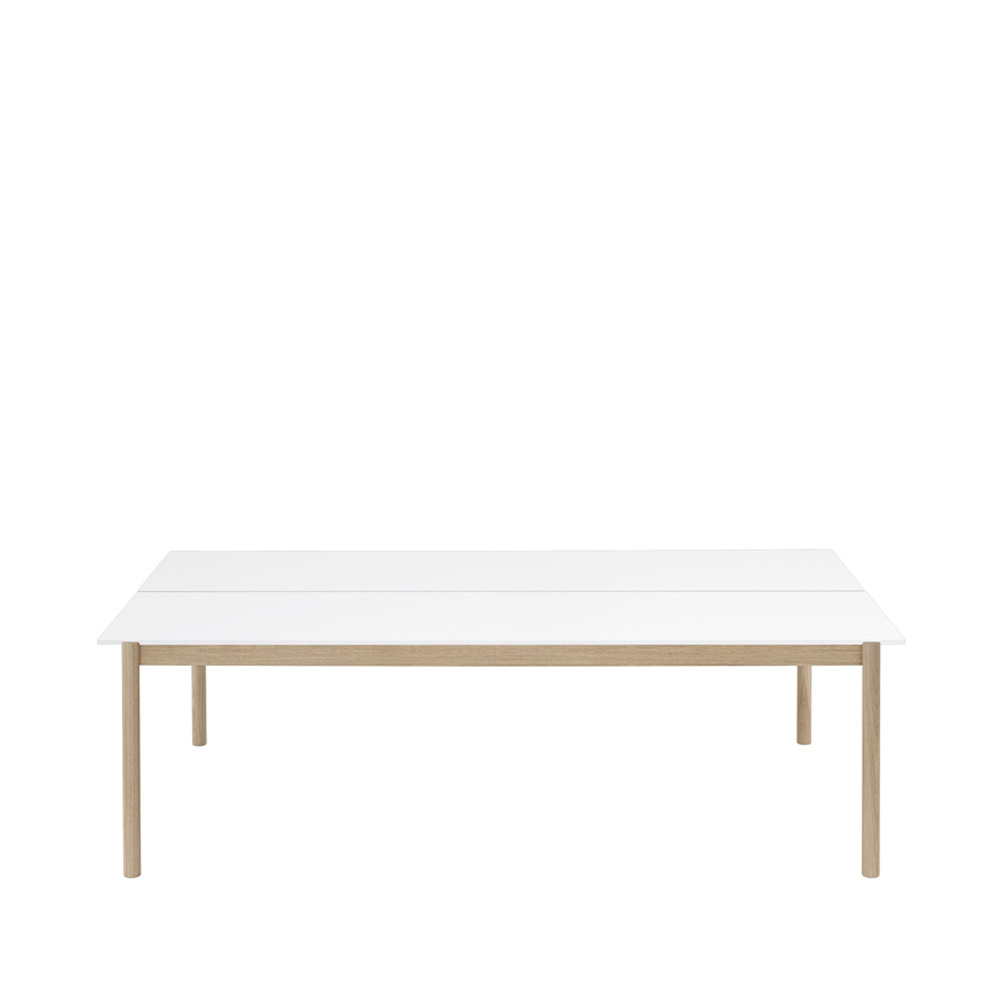Linear System bord 142x240 cm, White laminate-White ABS-Oak